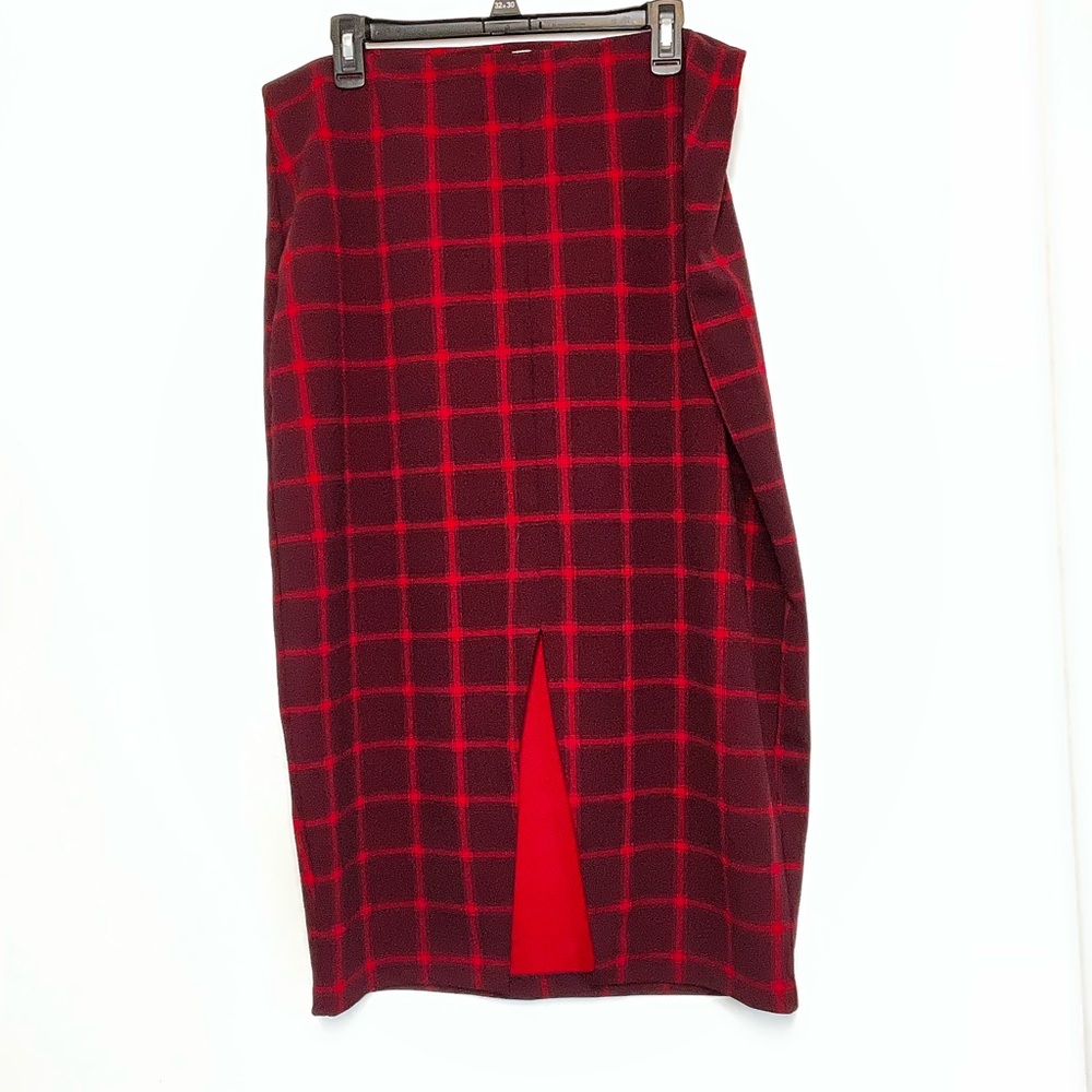 Old Navy Burgundy Checkered Midi Dress